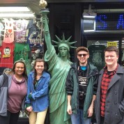 Marywood chapter members with Lady Liberty! L to R: Satara Dickey, Kelsey Van Horn, Alex Weidner, and Patrick Kernan.